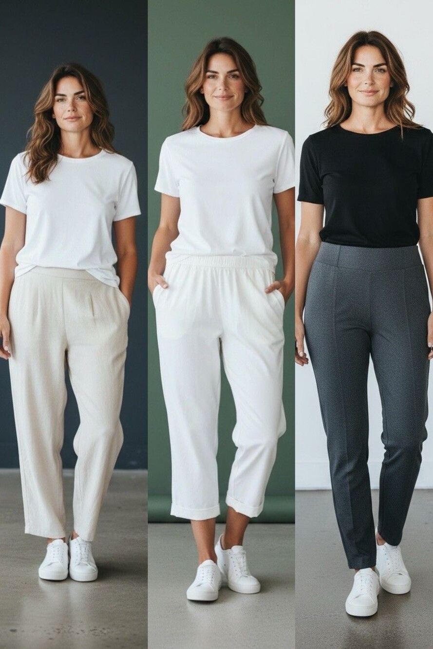 Eileen Fisher Pants Bundle Lot of 3 Size L Large Slouchy Terry Knit Tapered